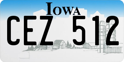IA license plate CEZ512