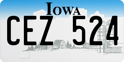 IA license plate CEZ524