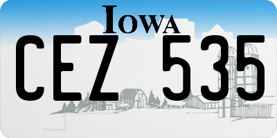 IA license plate CEZ535