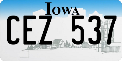 IA license plate CEZ537