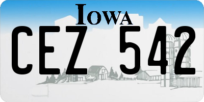 IA license plate CEZ542