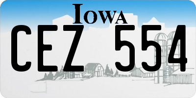 IA license plate CEZ554