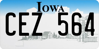 IA license plate CEZ564