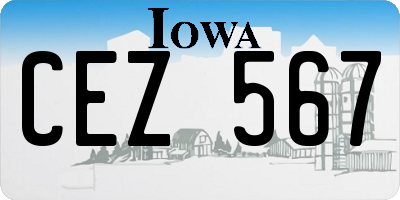 IA license plate CEZ567