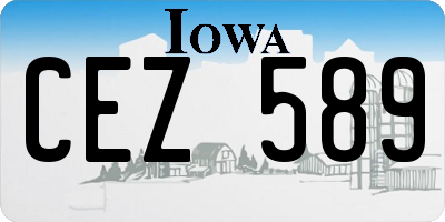 IA license plate CEZ589