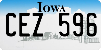 IA license plate CEZ596
