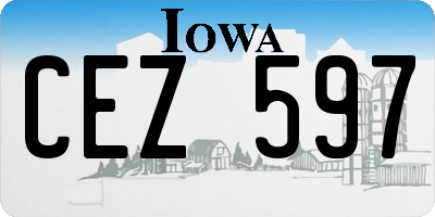 IA license plate CEZ597