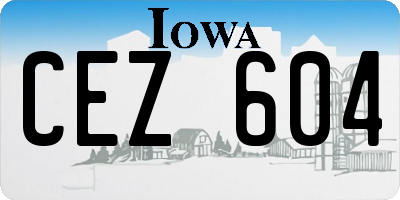 IA license plate CEZ604