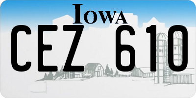 IA license plate CEZ610