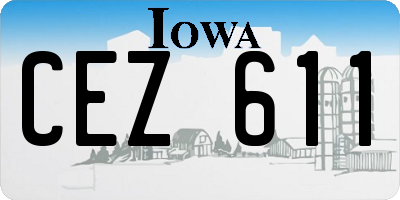 IA license plate CEZ611