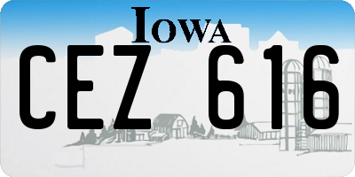 IA license plate CEZ616