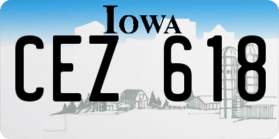 IA license plate CEZ618