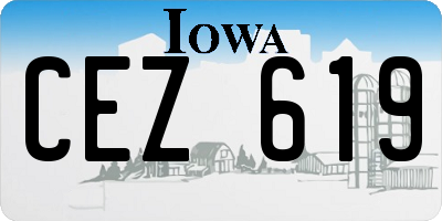 IA license plate CEZ619