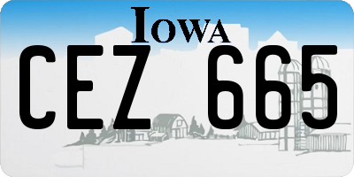 IA license plate CEZ665