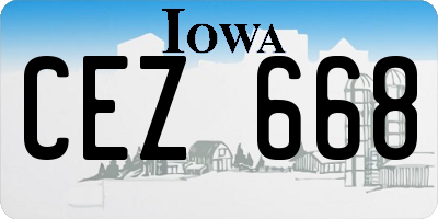 IA license plate CEZ668