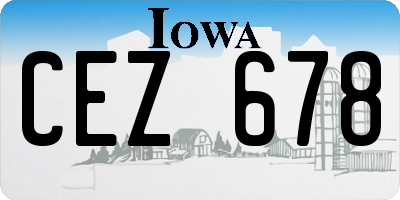 IA license plate CEZ678