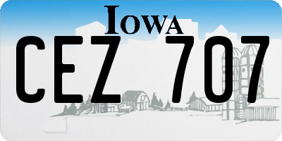 IA license plate CEZ707