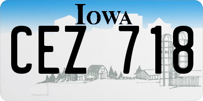 IA license plate CEZ718