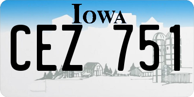 IA license plate CEZ751
