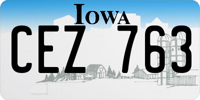 IA license plate CEZ763