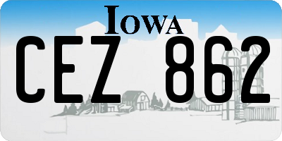 IA license plate CEZ862