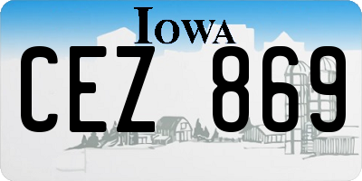 IA license plate CEZ869
