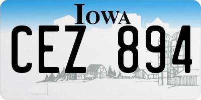 IA license plate CEZ894