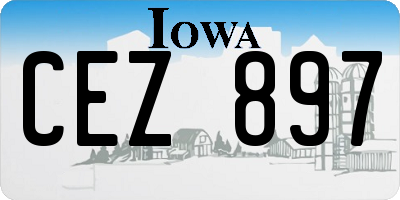 IA license plate CEZ897