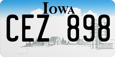 IA license plate CEZ898