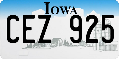 IA license plate CEZ925