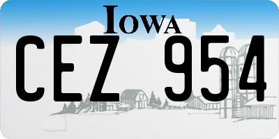 IA license plate CEZ954