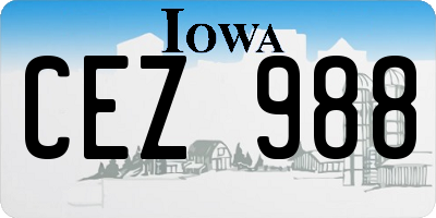 IA license plate CEZ988