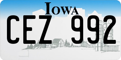 IA license plate CEZ992