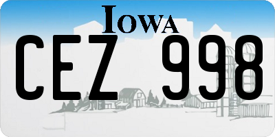 IA license plate CEZ998
