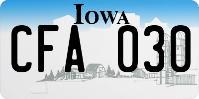 IA license plate CFA030