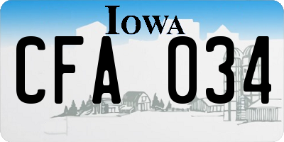 IA license plate CFA034