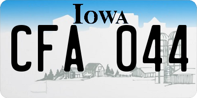 IA license plate CFA044