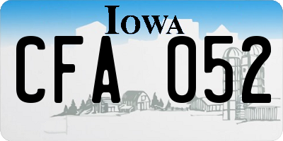 IA license plate CFA052