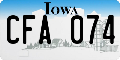 IA license plate CFA074