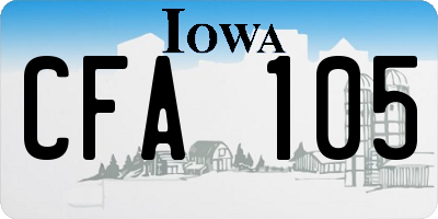 IA license plate CFA105