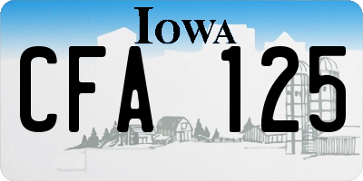 IA license plate CFA125
