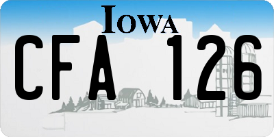 IA license plate CFA126