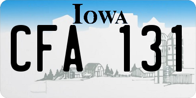IA license plate CFA131