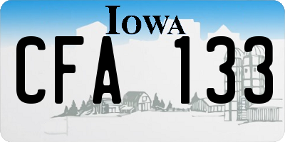 IA license plate CFA133