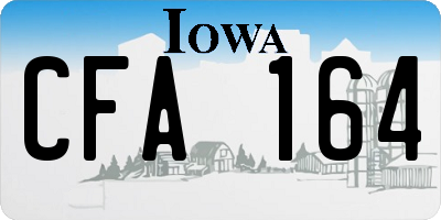 IA license plate CFA164