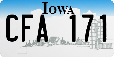 IA license plate CFA171
