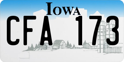 IA license plate CFA173
