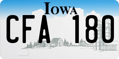 IA license plate CFA180