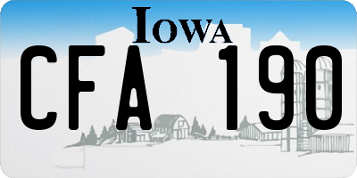 IA license plate CFA190