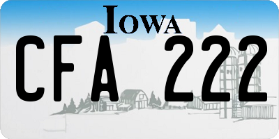 IA license plate CFA222